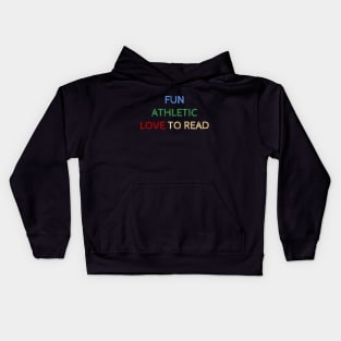 Fun Athletic Love To Read - Funny Quotes Kids Hoodie